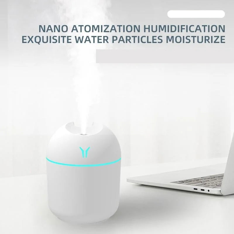 Mini USB Humidifier & Aroma Diffuser – Relaxing Mist with LED Glow
