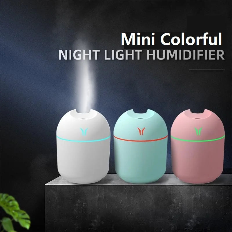 Mini USB Humidifier & Aroma Diffuser – Relaxing Mist with LED Glow