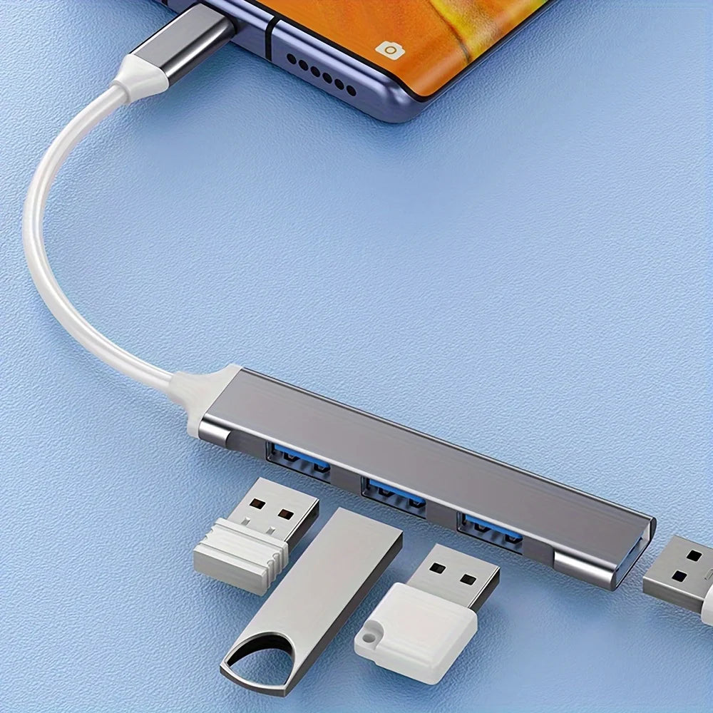 4-in-1 USB-C Hub Adapter – Expand Your Laptop Ports Instantly