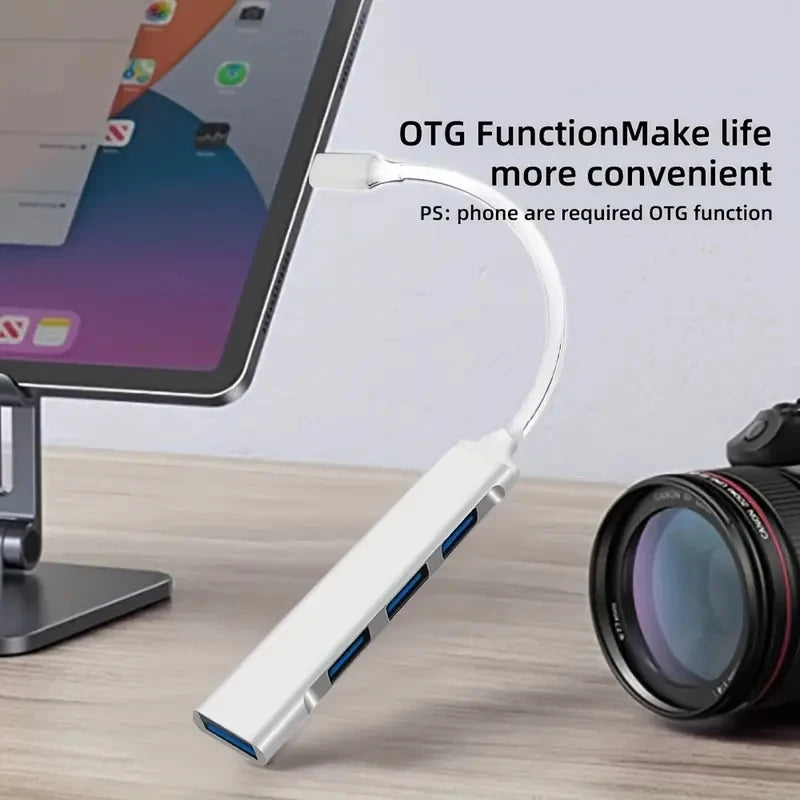 4-in-1 USB-C Hub Adapter – Expand Your Laptop Ports Instantly