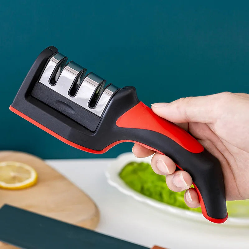 3-Stage Knife Sharpener – Restore Razor Sharp Blades in Seconds