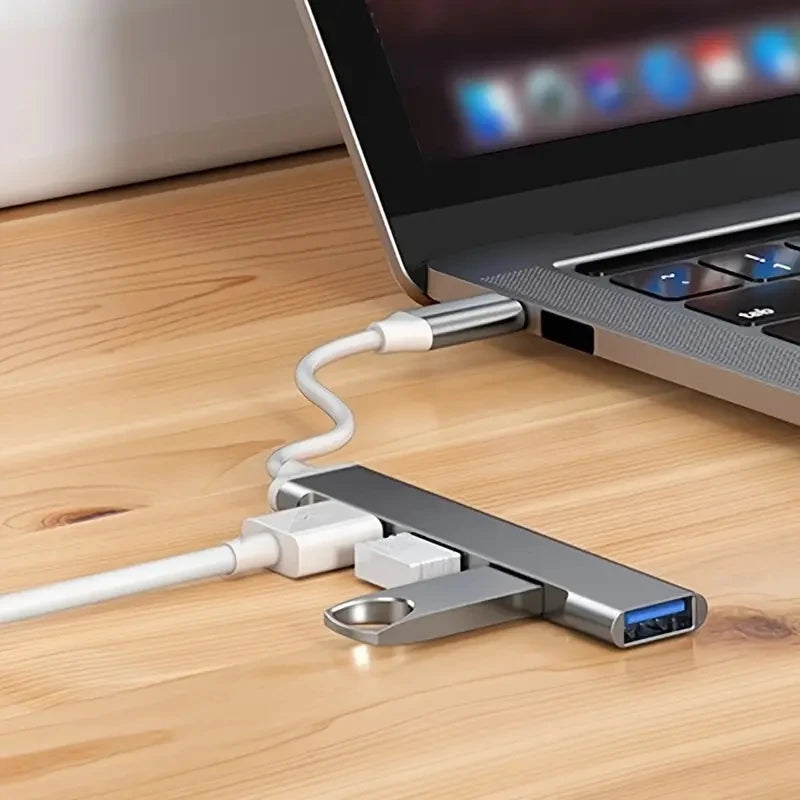 4-in-1 USB-C Hub Adapter – Expand Your Laptop Ports Instantly